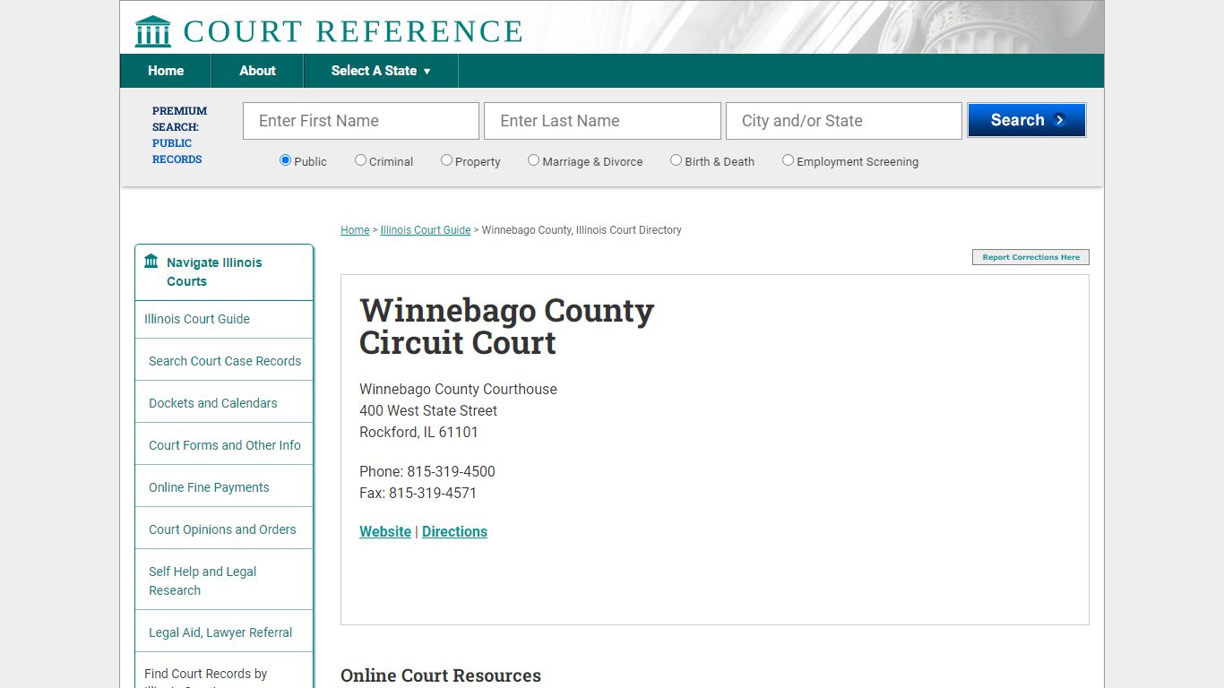 Winnebago County Circuit Court - CourtReference.com